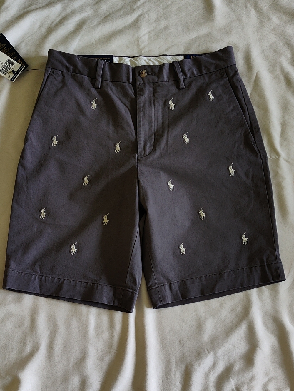 Polo by Ralph Lauren Grey Embroidered Polo Player Chino Shorts